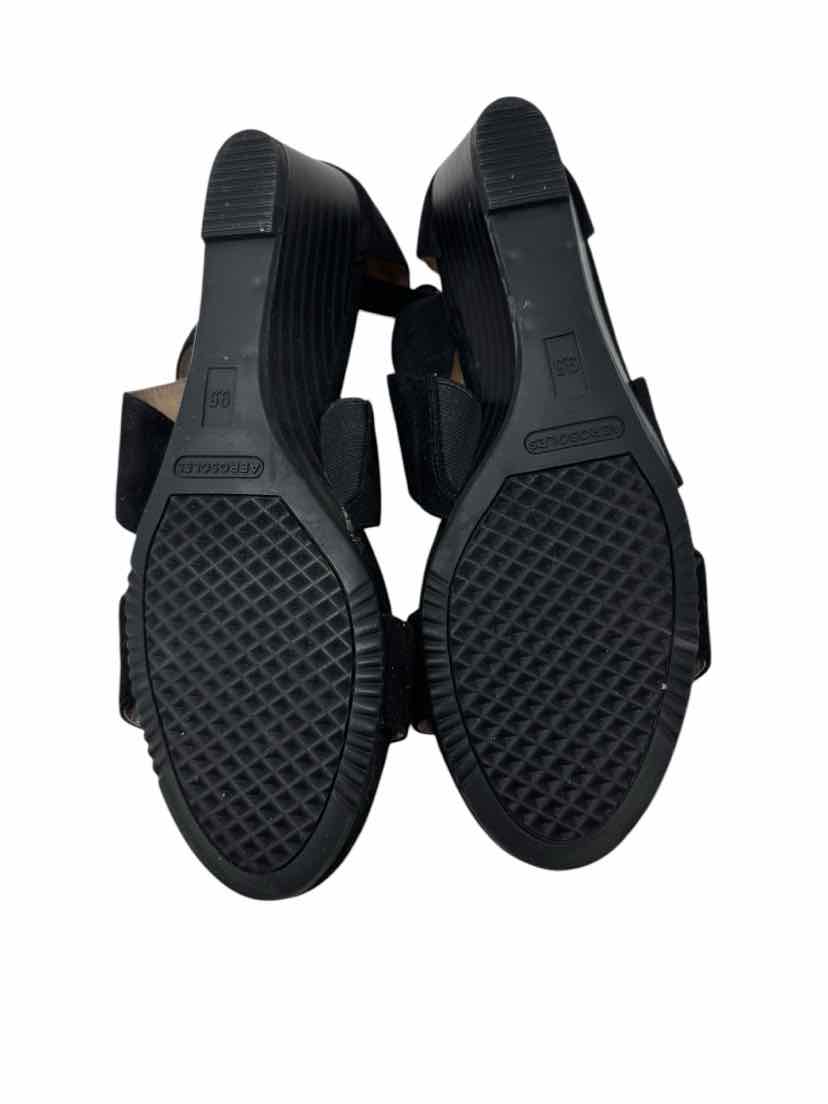 Shoe Size 9.5 AEROSOLES Black Suede Sandals