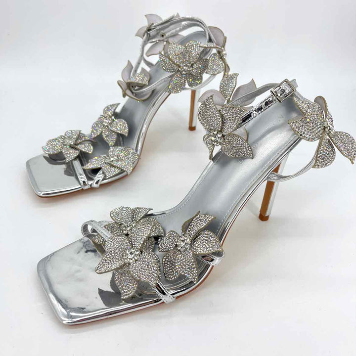 Shoe Size 10 AZALEA WANG Silver Heels