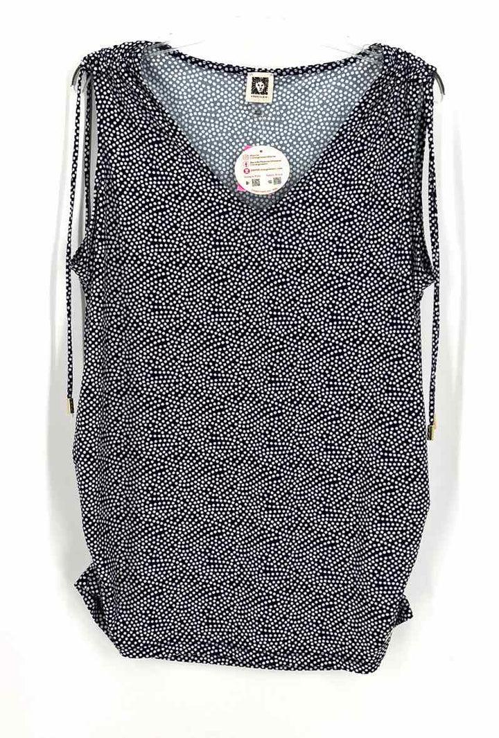 Size 1X Anne Klein Navy Knit Shirt