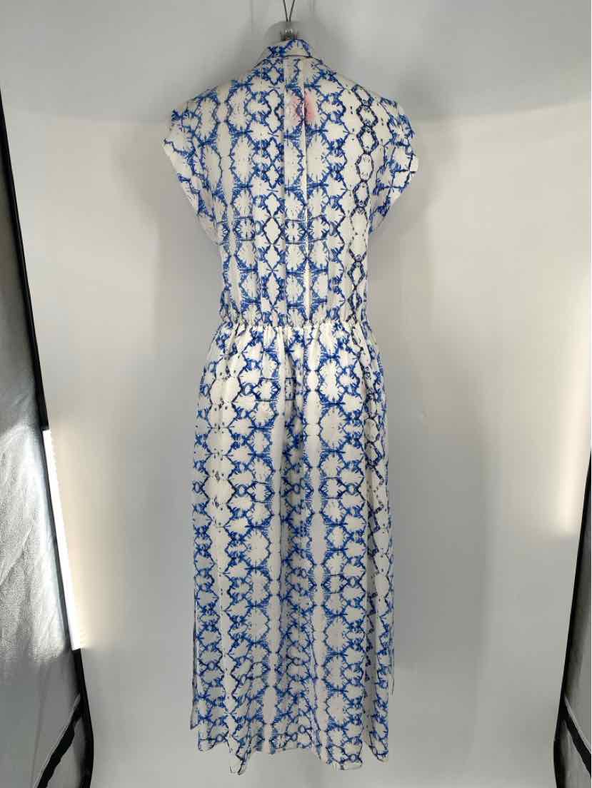 Size 6 REBECCA TAYLOR White Print Dress