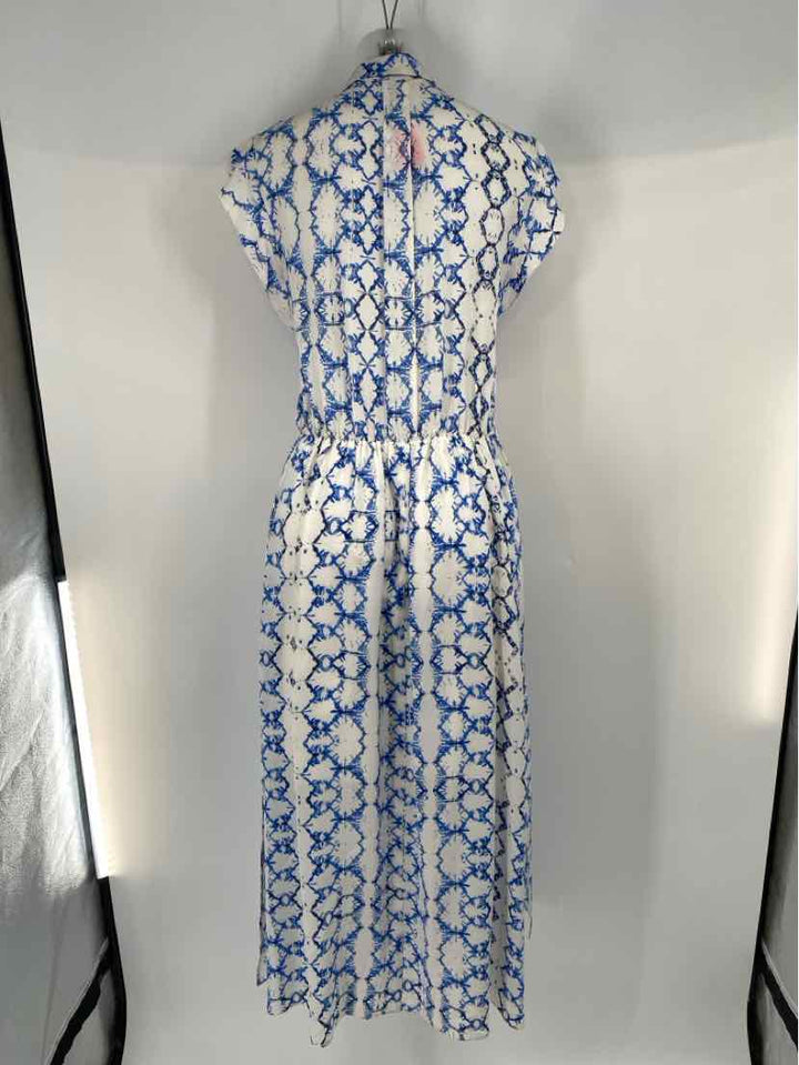 Size 6 REBECCA TAYLOR White Print Dress