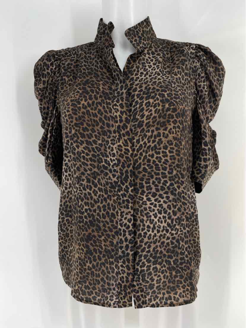 Size XS FRAME Tan Silk Luxury - Shirt