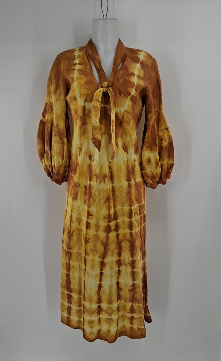 Size M Yellow Print Dress