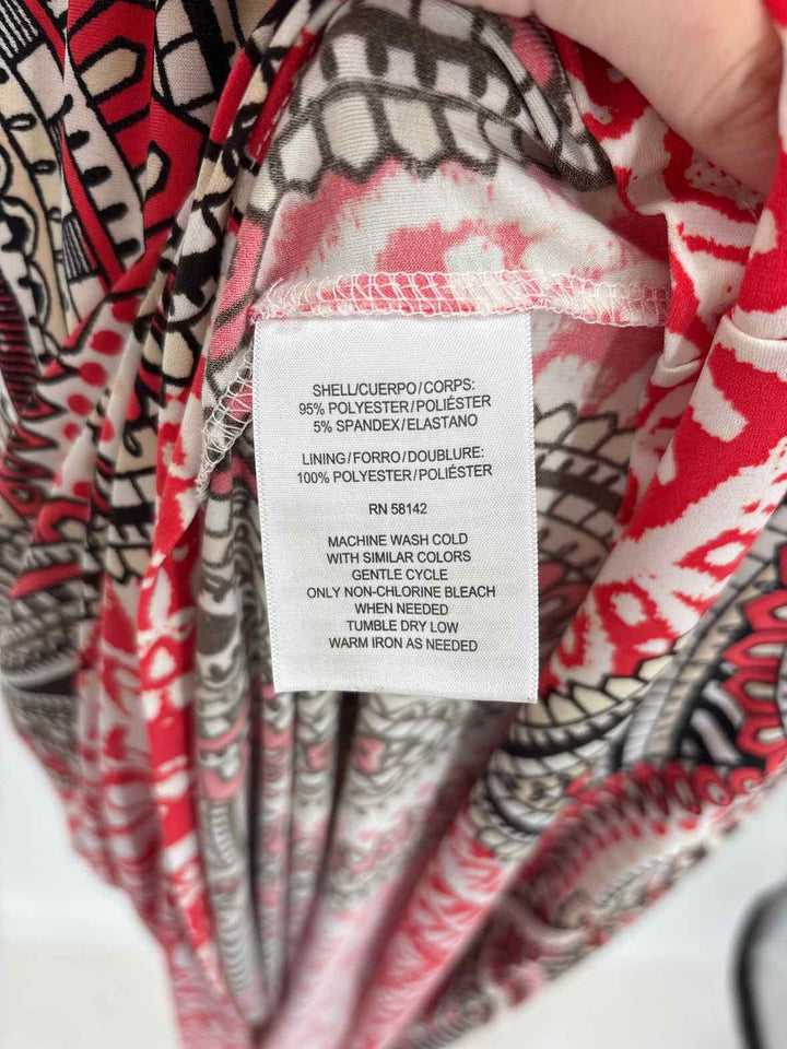 Size 14 LONDON TIMES Red Print Dress