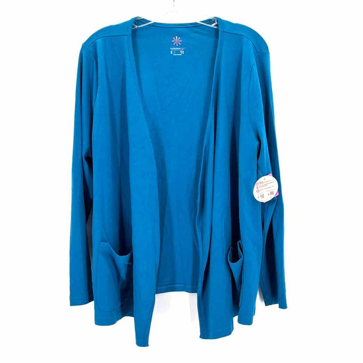 Size L ISSAC MIZRAHI Blue Knit Cardigan