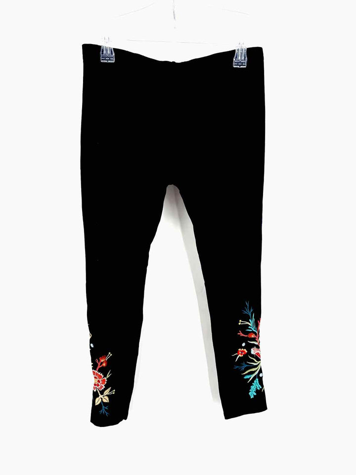 Size M Johnny Was Black Print Leggings
