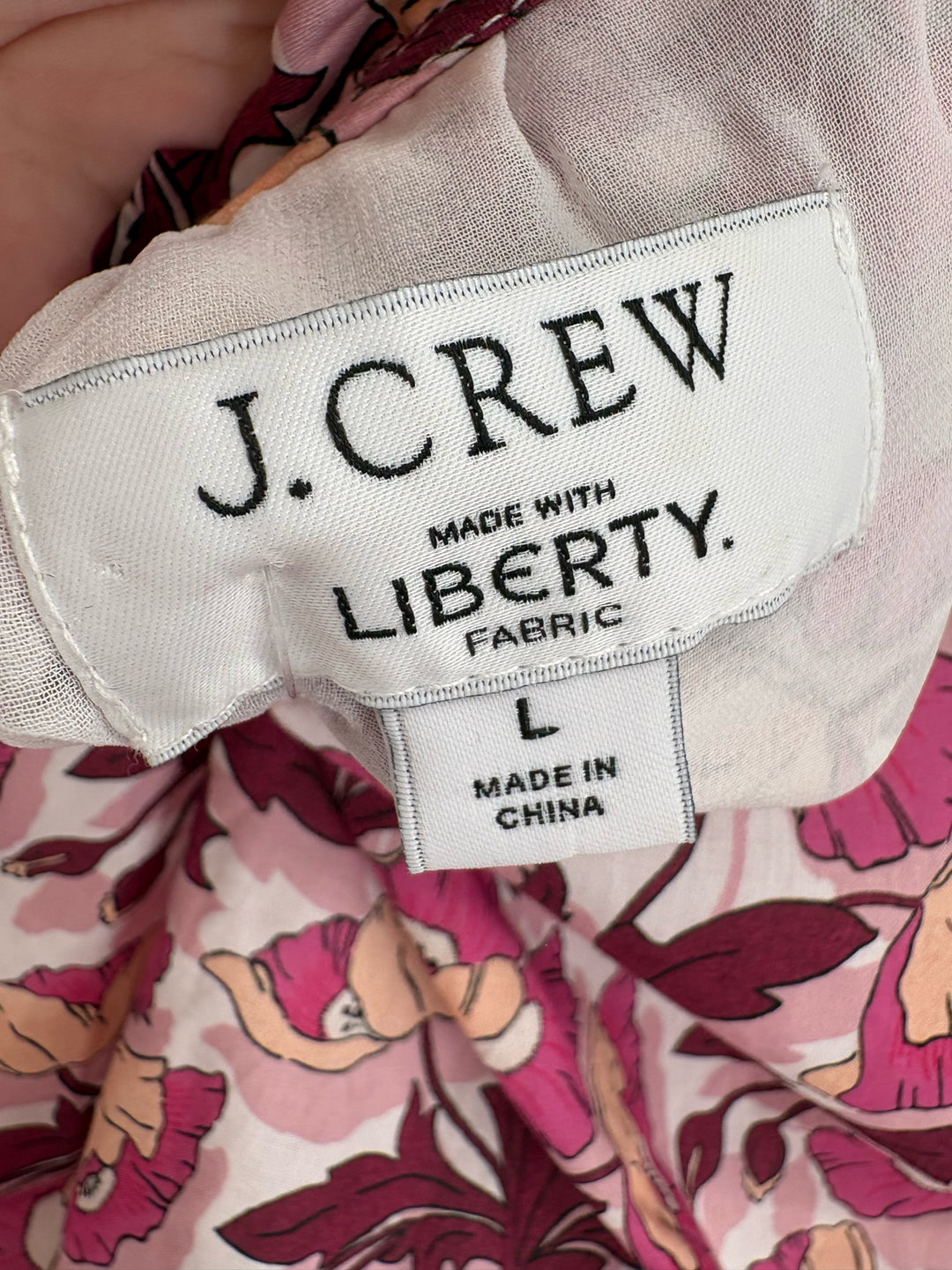 Size L J Crew PINK PRINT Dress