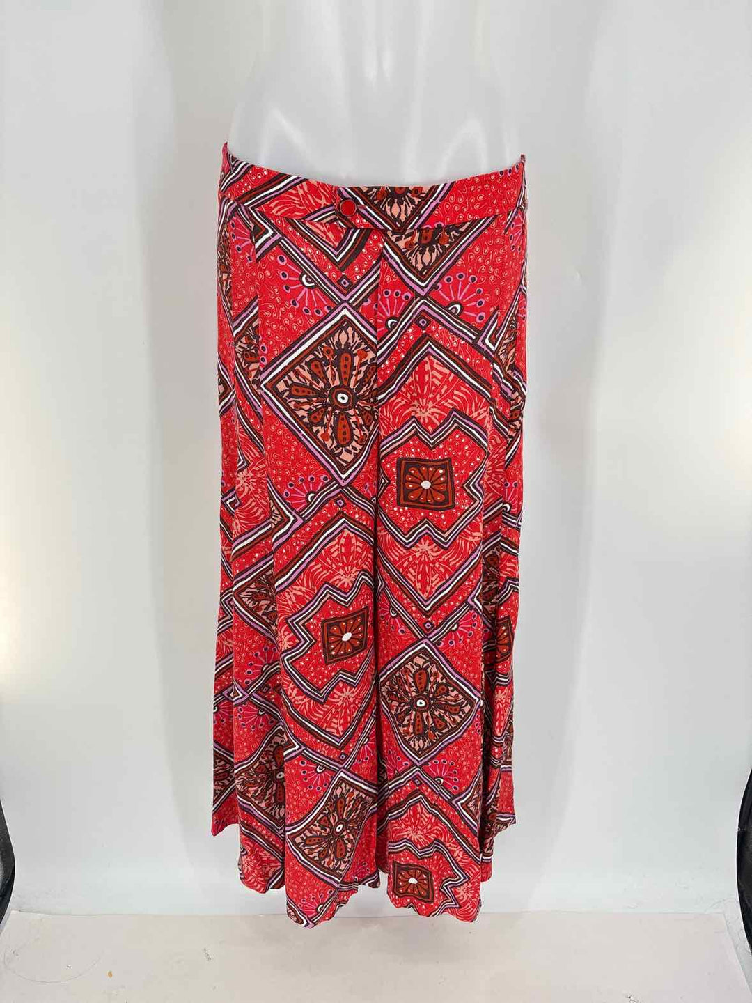 Size 4 Anthropologie Red Print Skirt