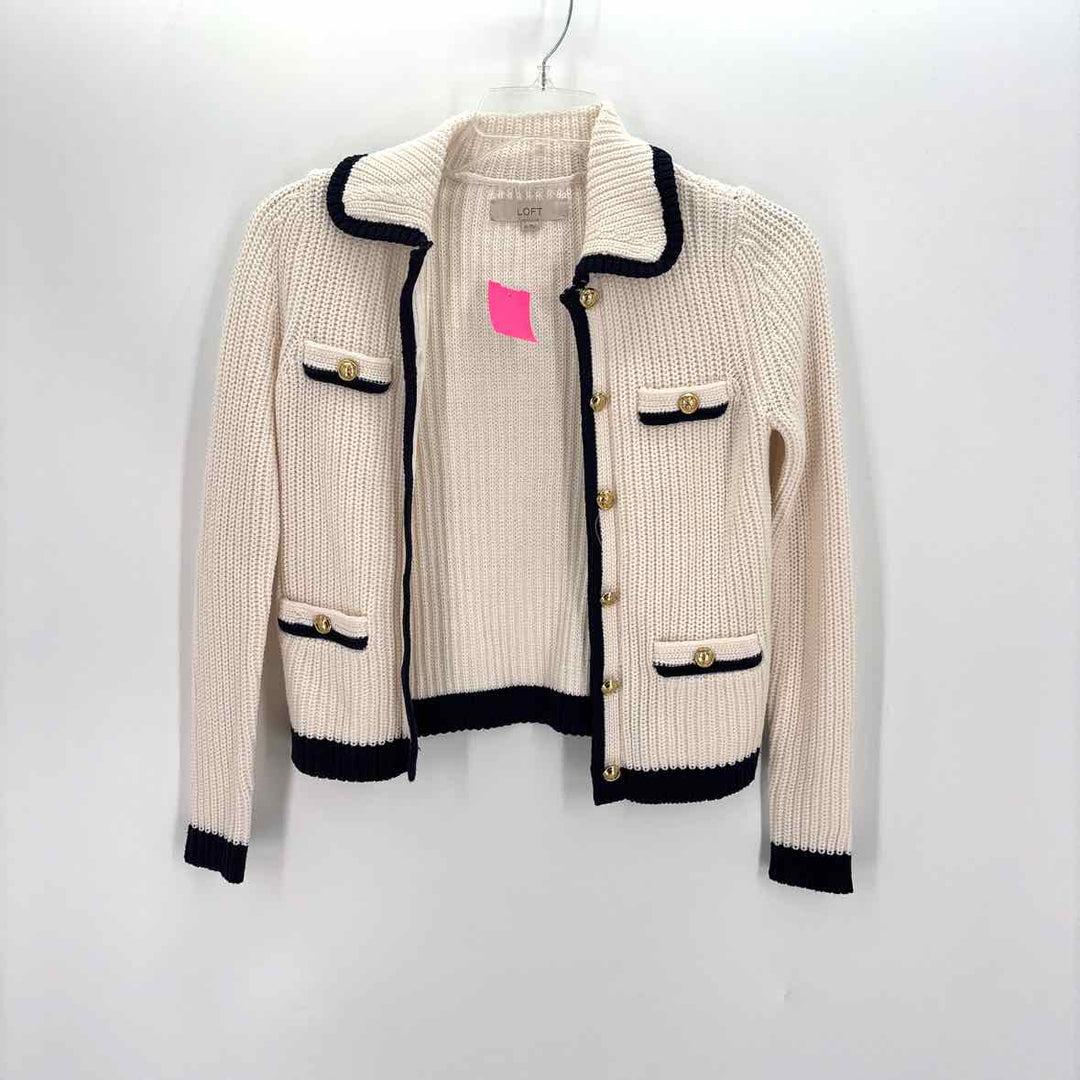 Size XS Ann Taylor Ivory Knit Cardigan