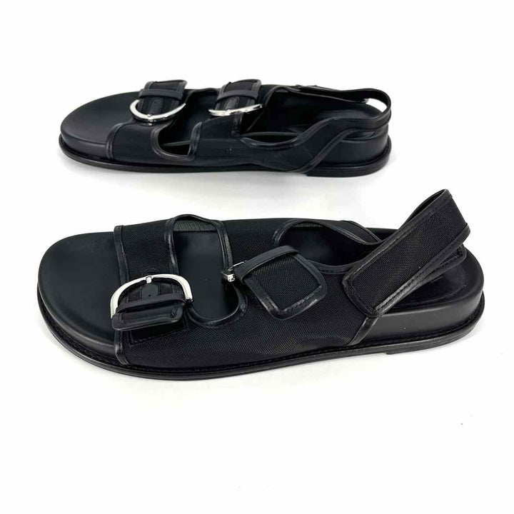 Shoe Size 41 ZARA Black Faux Leather Sandals