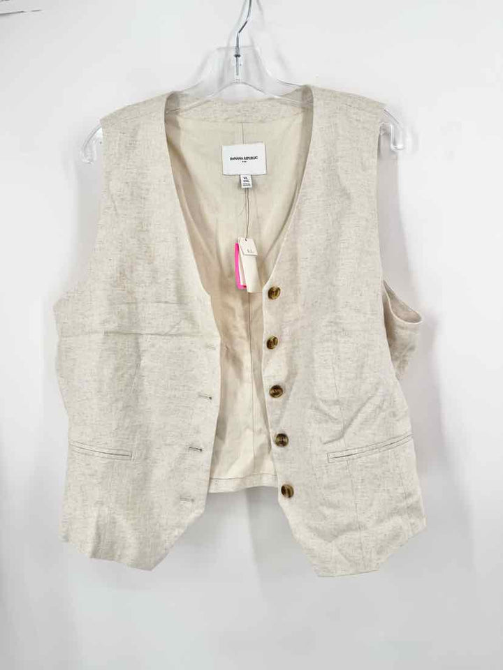 Size XL Banana Republic TAN PRINT Vest