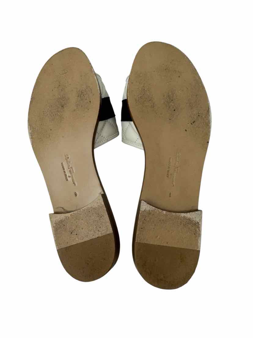 Shoe Size 8 SALVADORE FERRAGAMO Beige Leather Luxury - Sandals