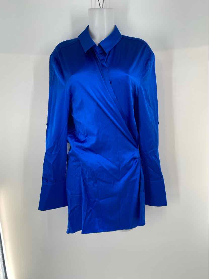 Size L Blue Sateen Dress