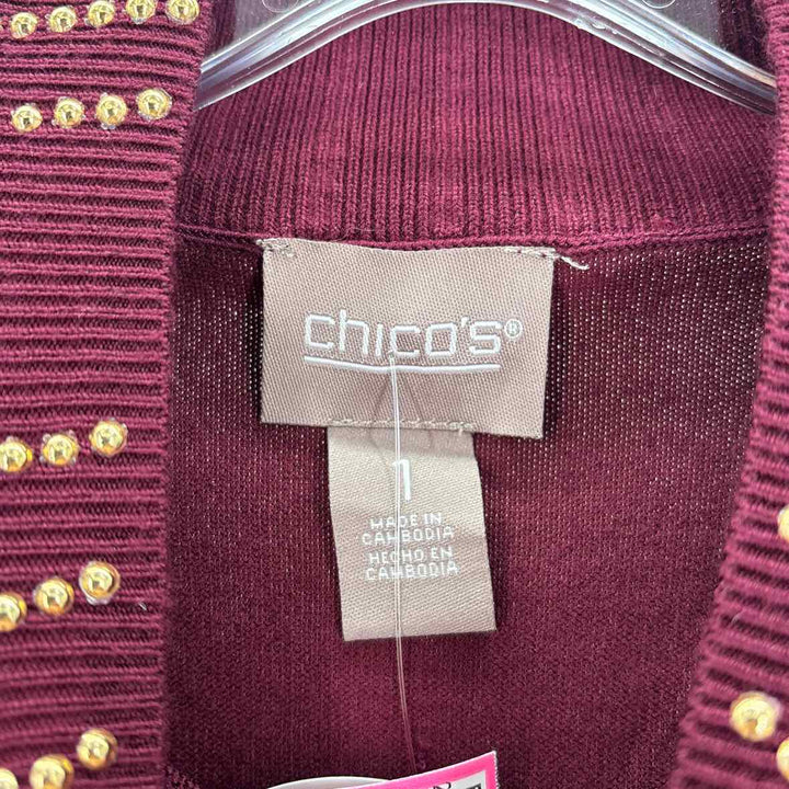 Size M Chico's Burgundy Sweater