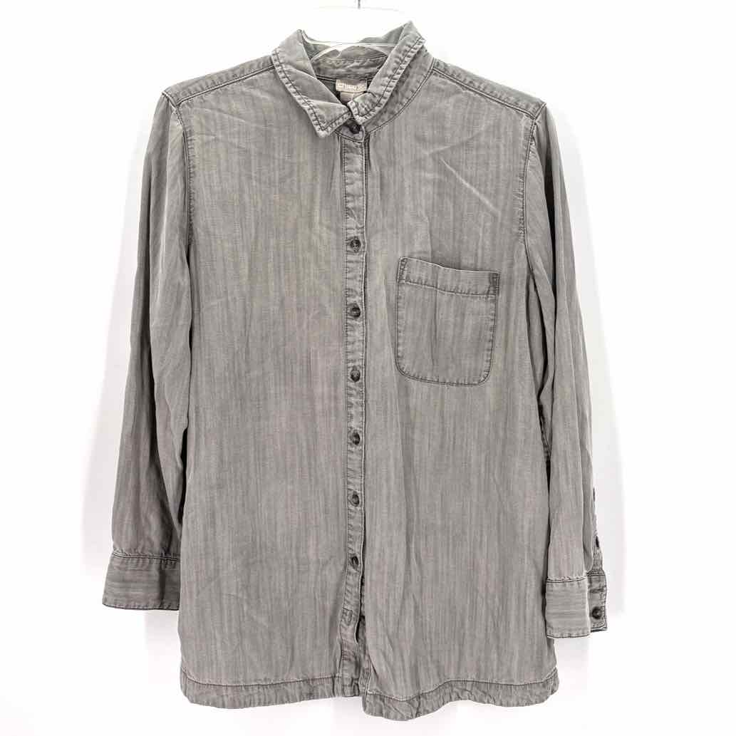 Size L Chico's Gray Shirt