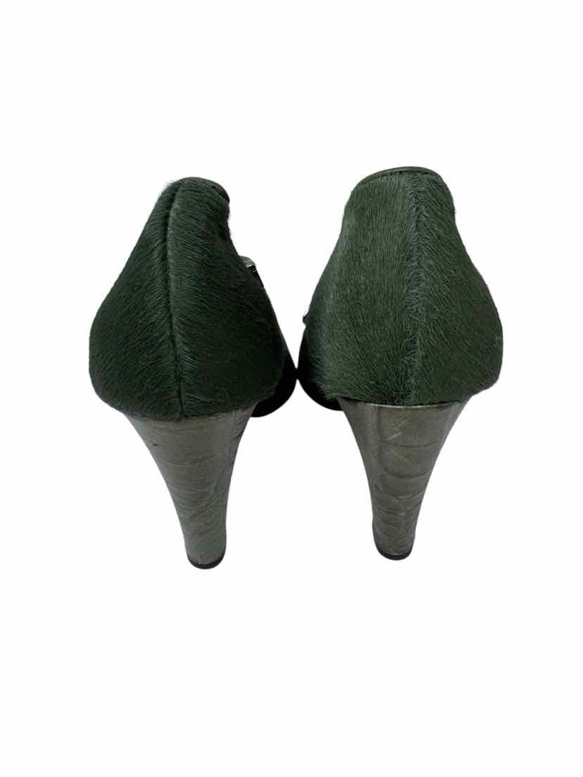 Shoe Size 7 DONALD PLINER Green Calf Hair Pumps