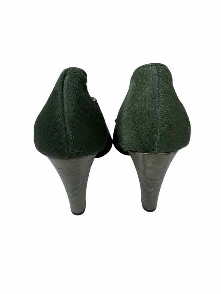 Shoe Size 7 DONALD PLINER Green Calf Hair Pumps