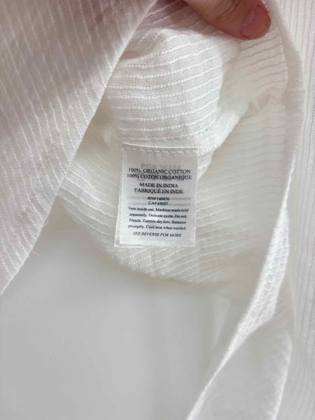 Size L FAHERTY White Cotton Shirt