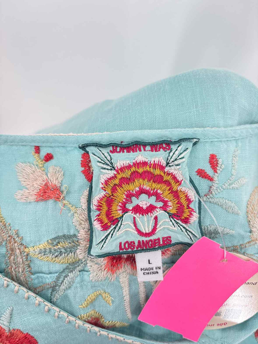 Size L Johnny Was Teal Shirt