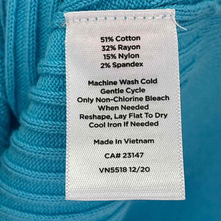 Size L Talbots Turquoise Knit Sweater