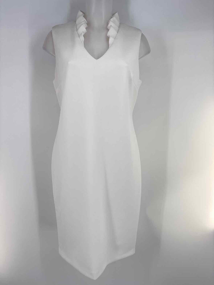 Size 12 Calvin Klein White Dress