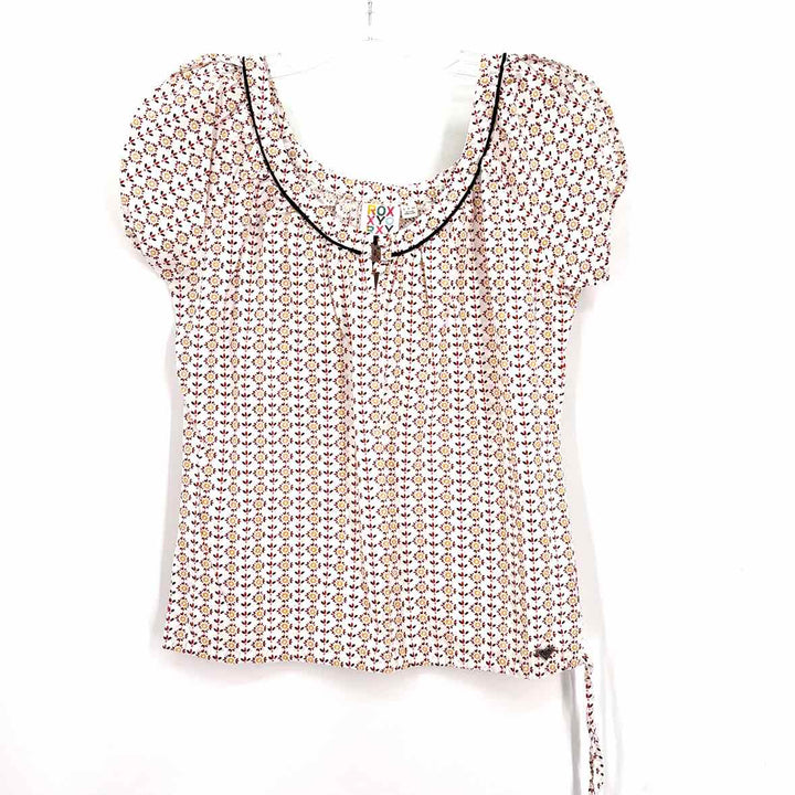 Size S Roxy White Print Shirt