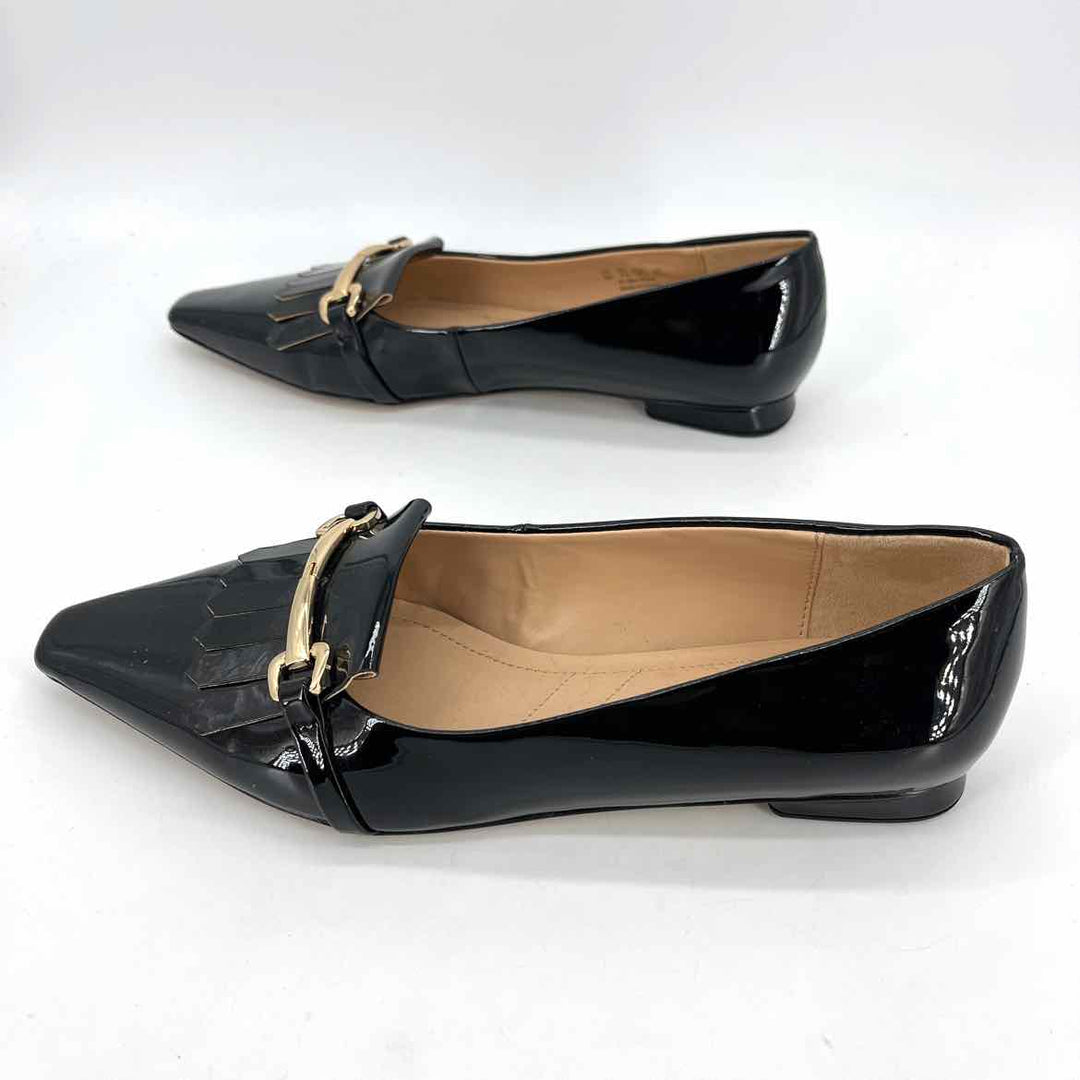 Shoe Size 8 FRANCO SARTO Black PATENT Flats