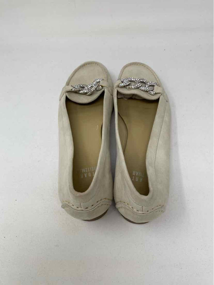 Shoe Size 8 Stuart Weitzman Cream Suede Flats