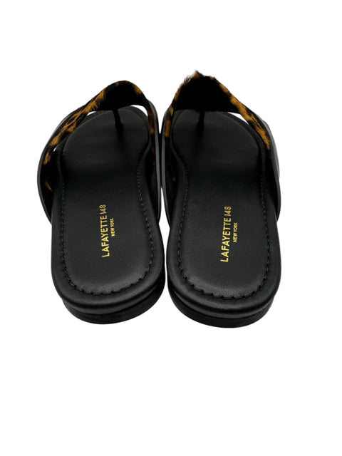 Shoe Size 39 LAFAYETTE Black Print Sandals