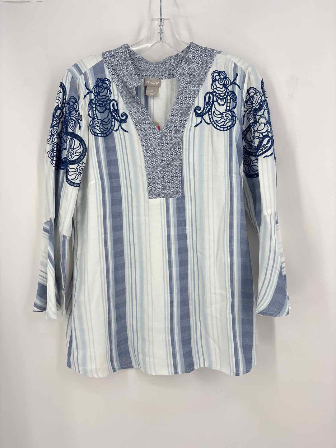 Size S Chico's Blue Print Shirt