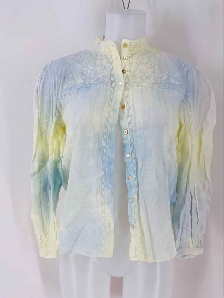 Size S Yellow Print Shirt