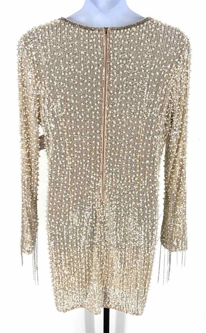 Size 2X Champagne Sequined Dress