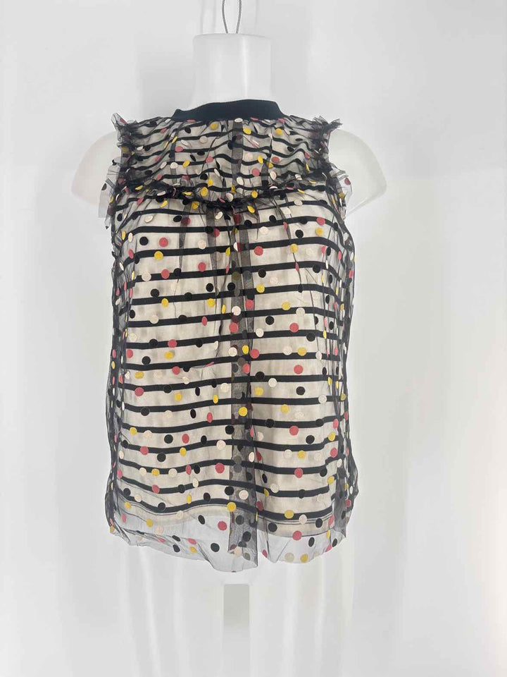 Size XS MAEVE Black Print Shirt