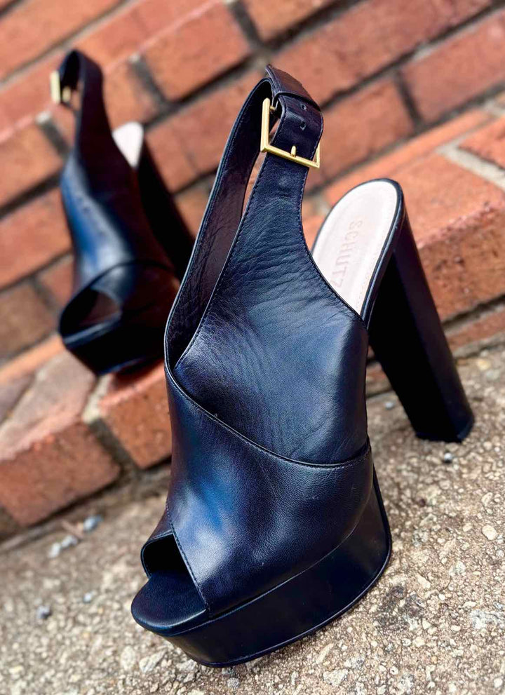 Shoe Size 11 SCHUTZ Black Leather Heels