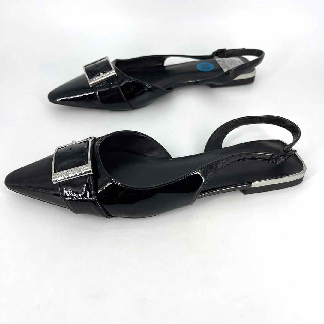 Shoe Size 10 DKNY Black PATENT Flats