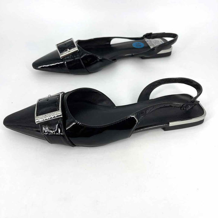 Shoe Size 10 DKNY Black PATENT Flats