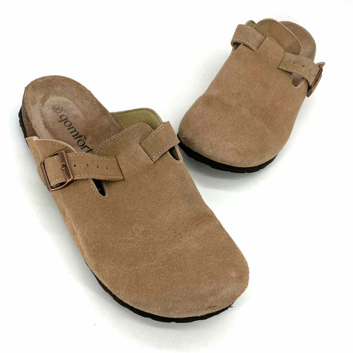 Shoe Size Tan Faux Leather Clogs