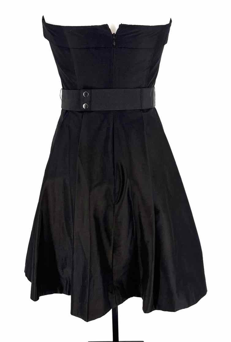 Size 4 White House Black Market Black Sateen Dress