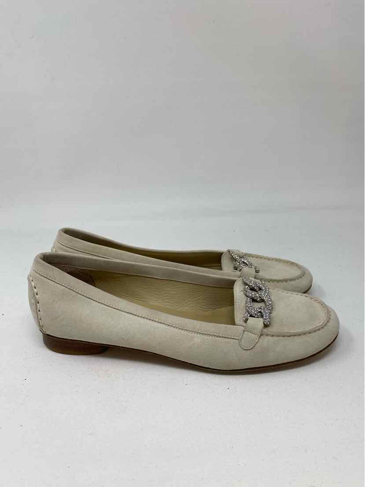 Shoe Size 8 Stuart Weitzman Cream Suede Flats