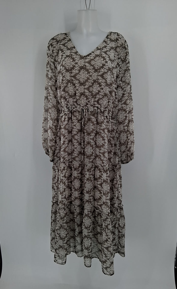Size XL Brown Print Dress