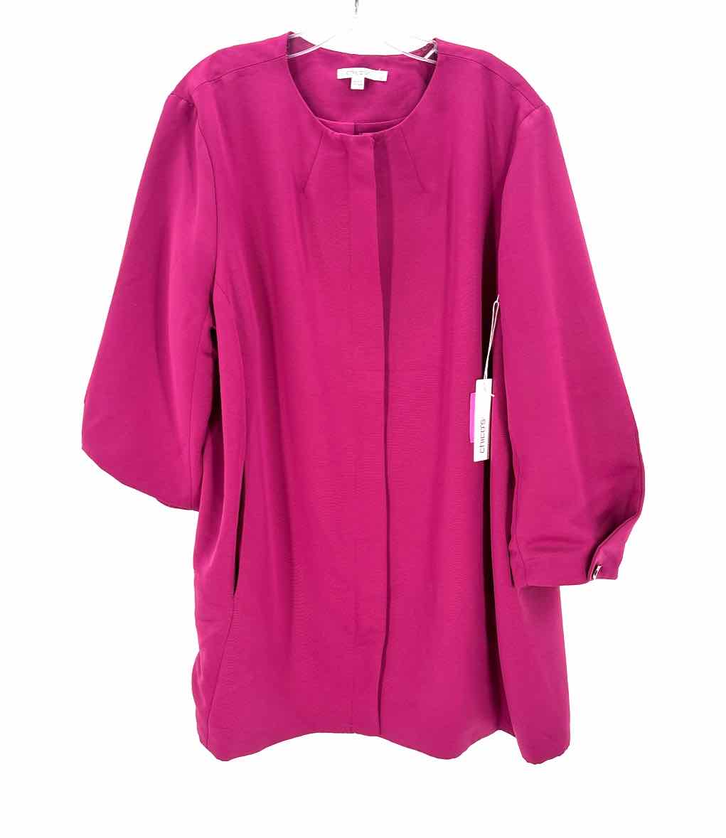 Size 1X Chico's Fuschia Blazer