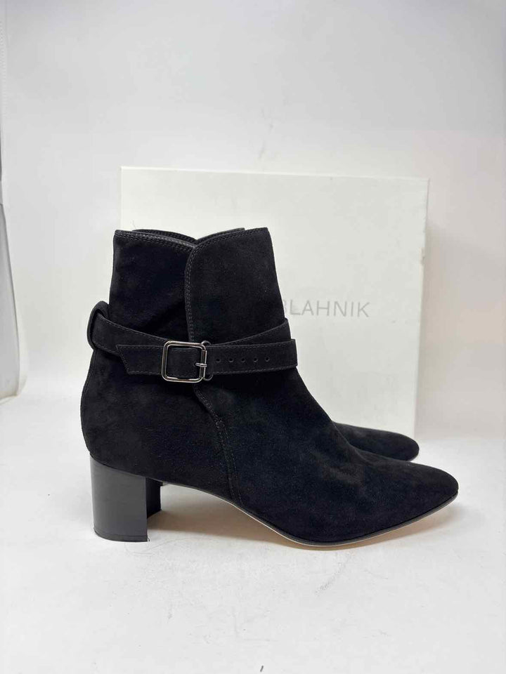 Shoe Size 12 MANOLO BLAHNIK Black Suede Boots