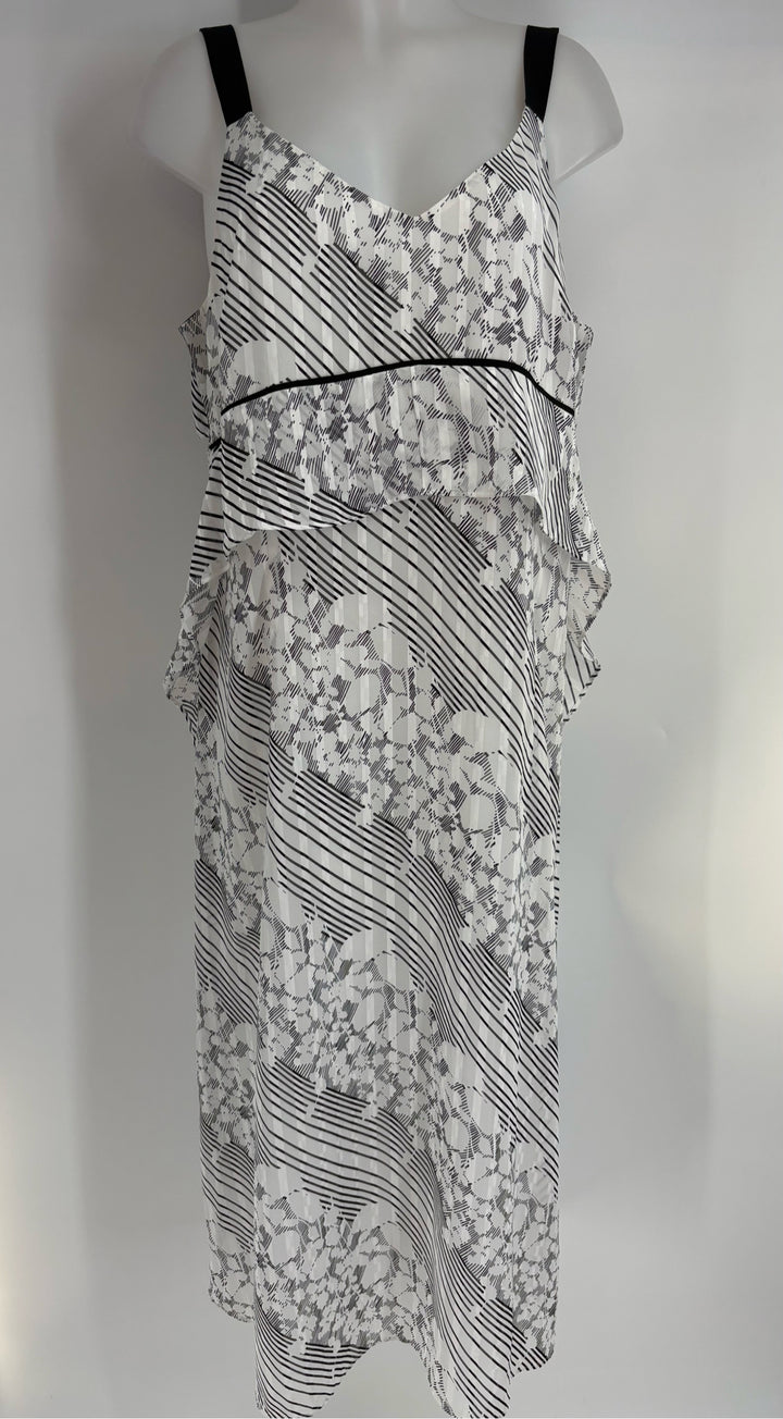 Size L CABI Black/White Dress