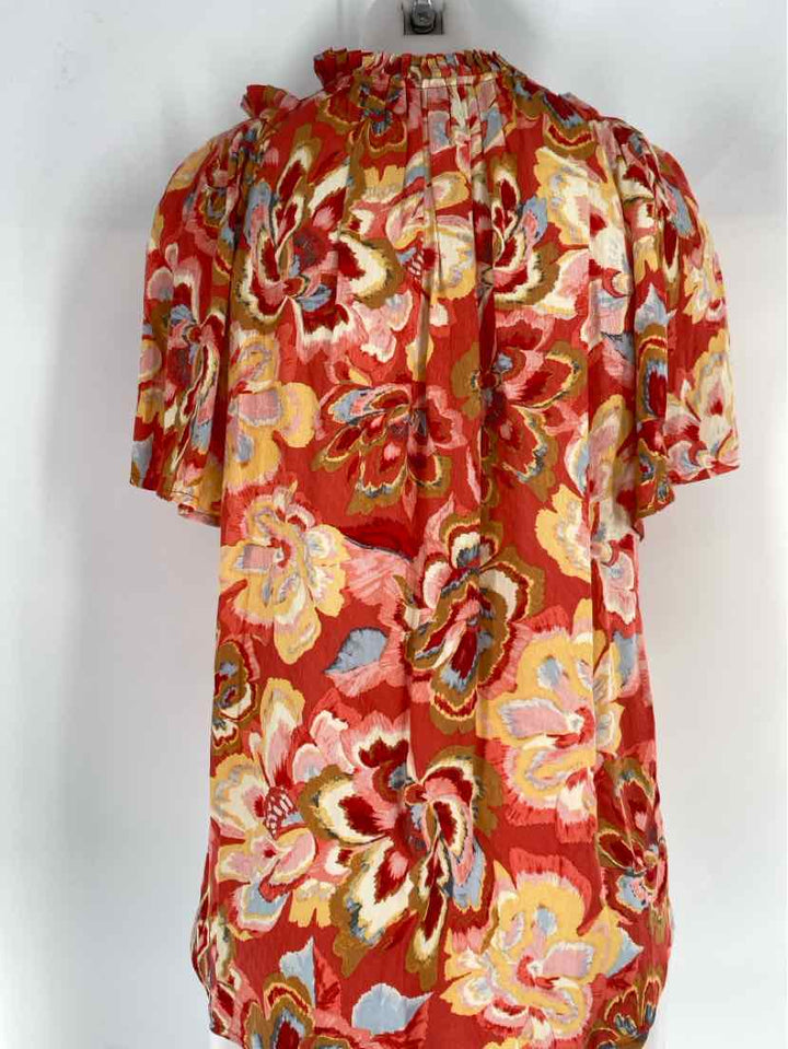 Size L DEMOCRACY ORANGE PRINT Shirt