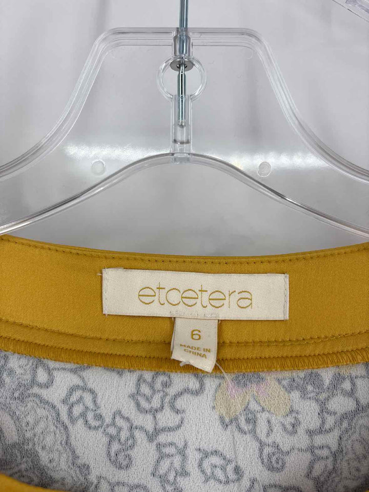 Size 6 ETCETERA Yellow Print Dress