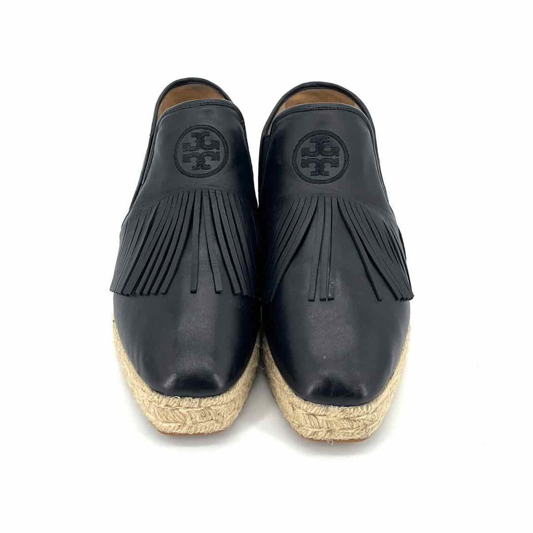 Shoe Size 10 Tory Burch Black Leather Flats