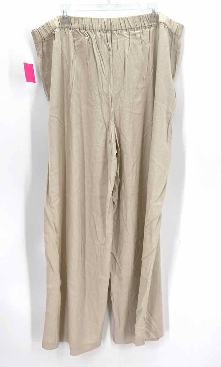 Size 20 ELOQUII Khaki Linen Pants