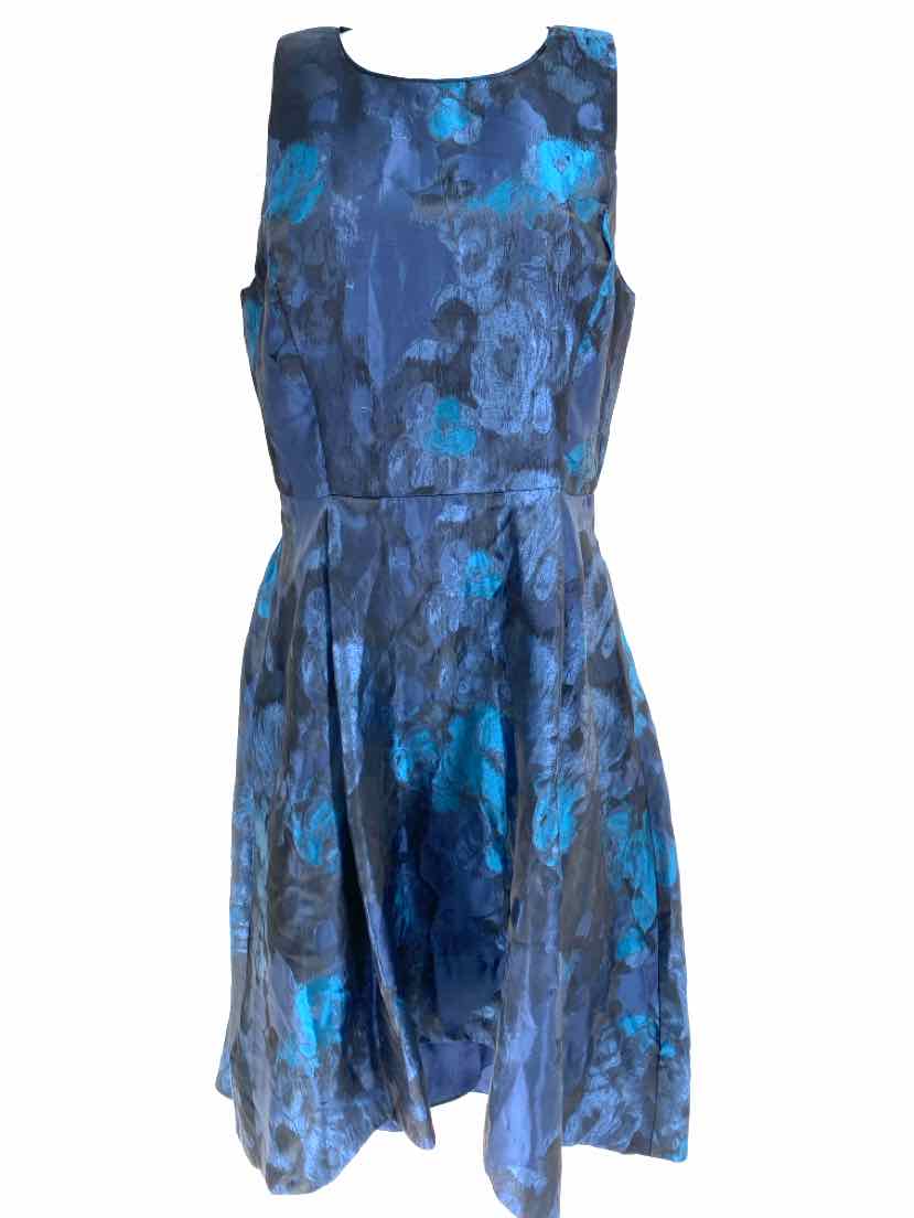 Size 10 White House Black Market Blue Sateen Dress