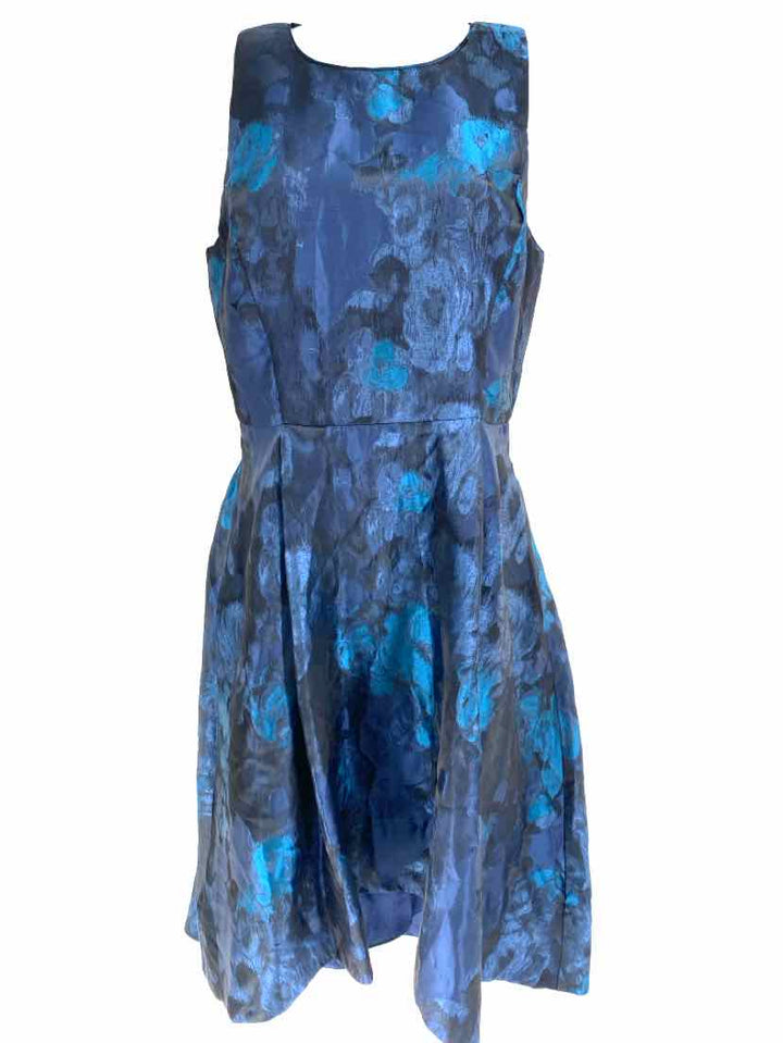Size 10 White House Black Market Blue Sateen Dress