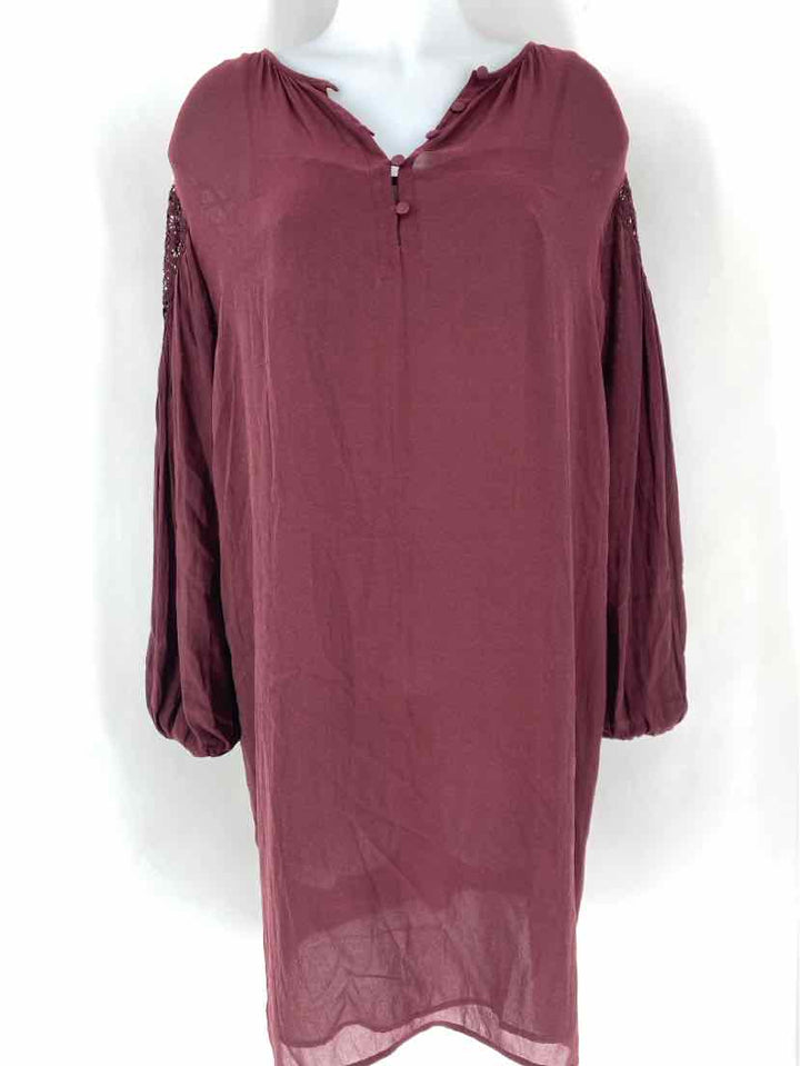 Size L Ann Taylor Burgundy Dress